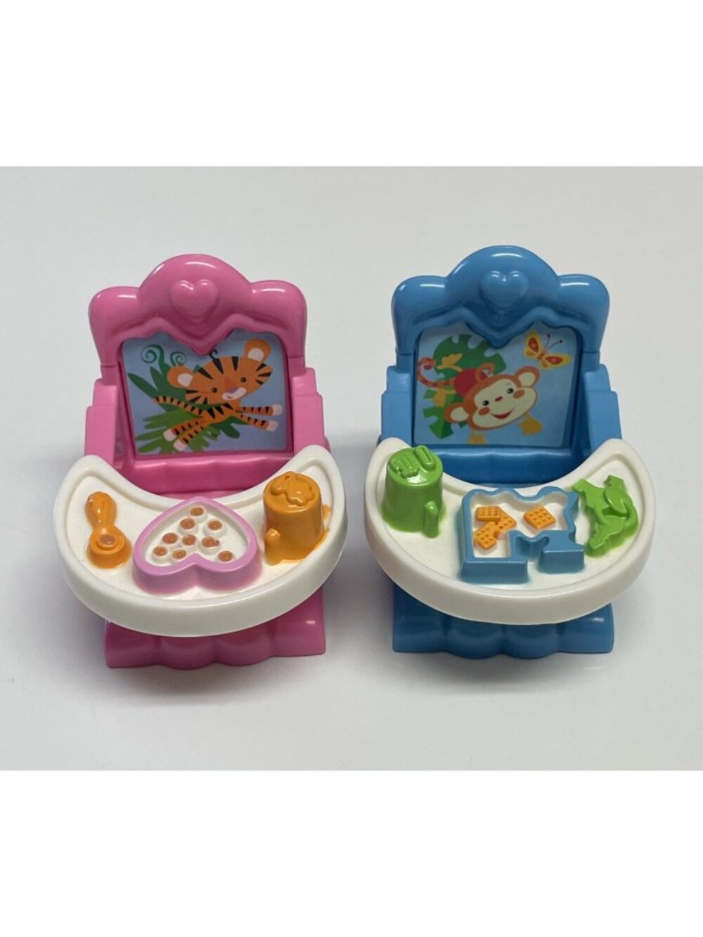 Loving Family Dollhouse Baby Doll Booster Seats With Trays Twins Fisher Price